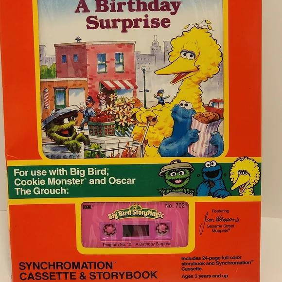 1986 Ideal Big Bird StoryMagic  Storybook & Cassette Tape - A Birthday Surprise - Picture 3 of 16